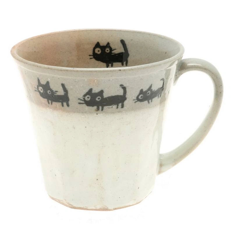 Mug Black Cat Parade White