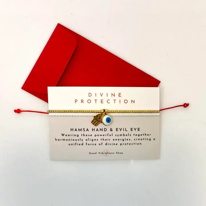 Divine Protection Bracelet⎮Hamsa Hand & Evil Eye