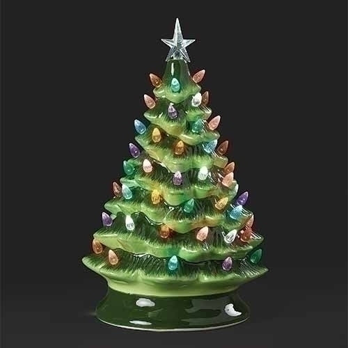 13.5" LED VINTAGE GREEN TREE