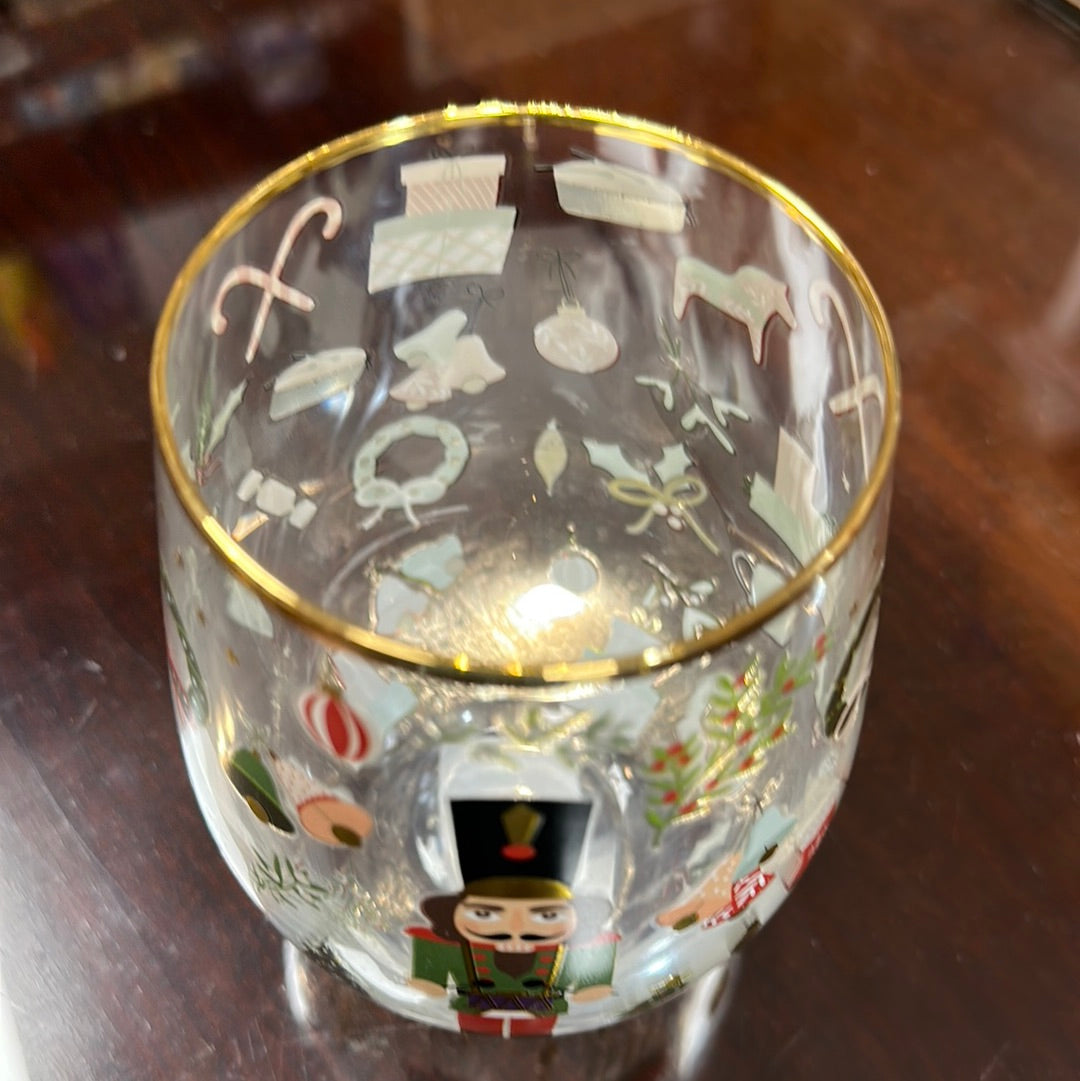 Nutcracker Stemless Wine Glass