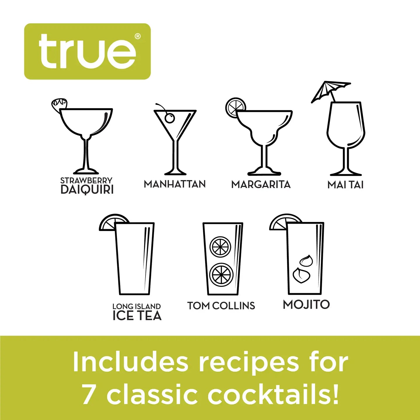 Maraca™ Plastic Shaker w/ 7-Printed Cocktail Recipes - 16 oz