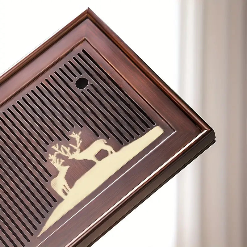 Tea Tray, Solid Wood Bamboo with Design