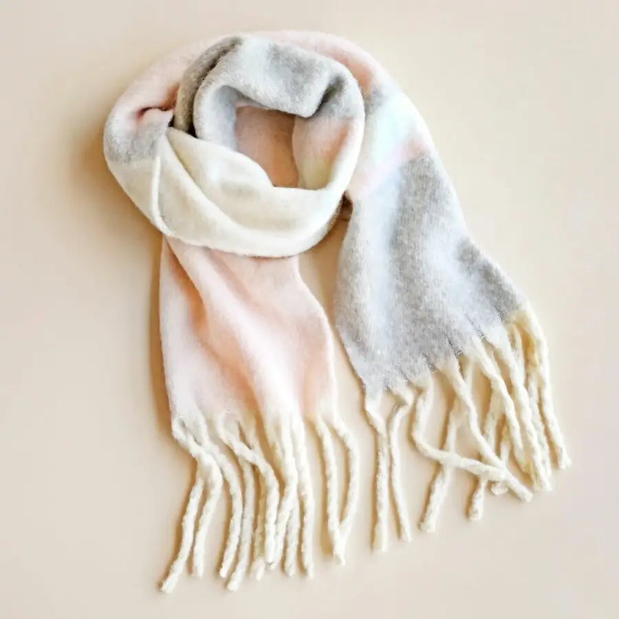Striped winter top scarf
