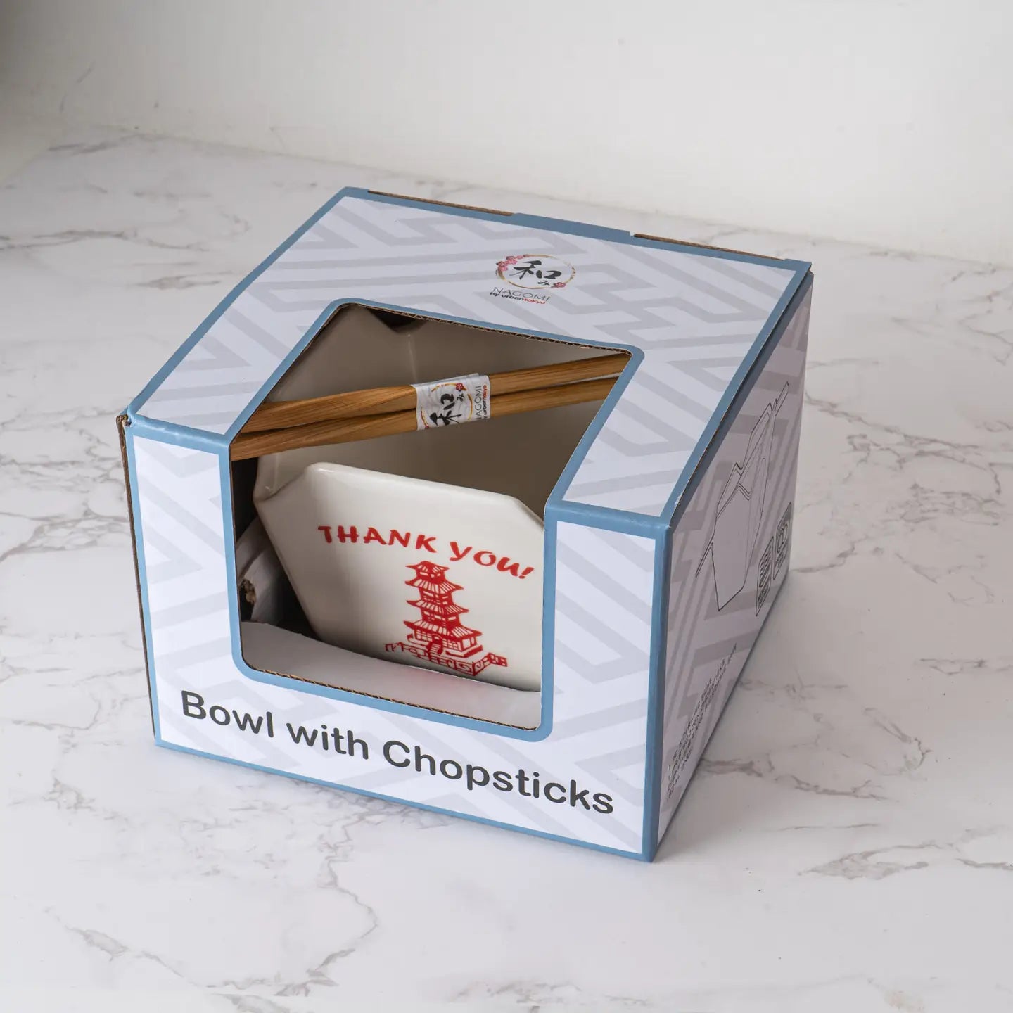Take-Out Box Ramen Bowl with Chopsticks