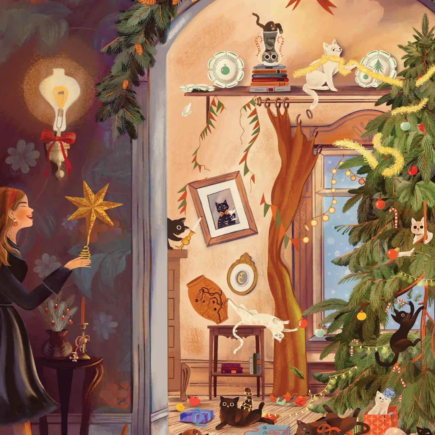 Cats in December 1000 Piece Jigsaw Puzzle