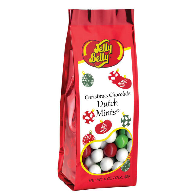 JELLY BELLY CHRISTMAS CHOCOLATE DUTCH MINTS 6 OZ GIFT BAG