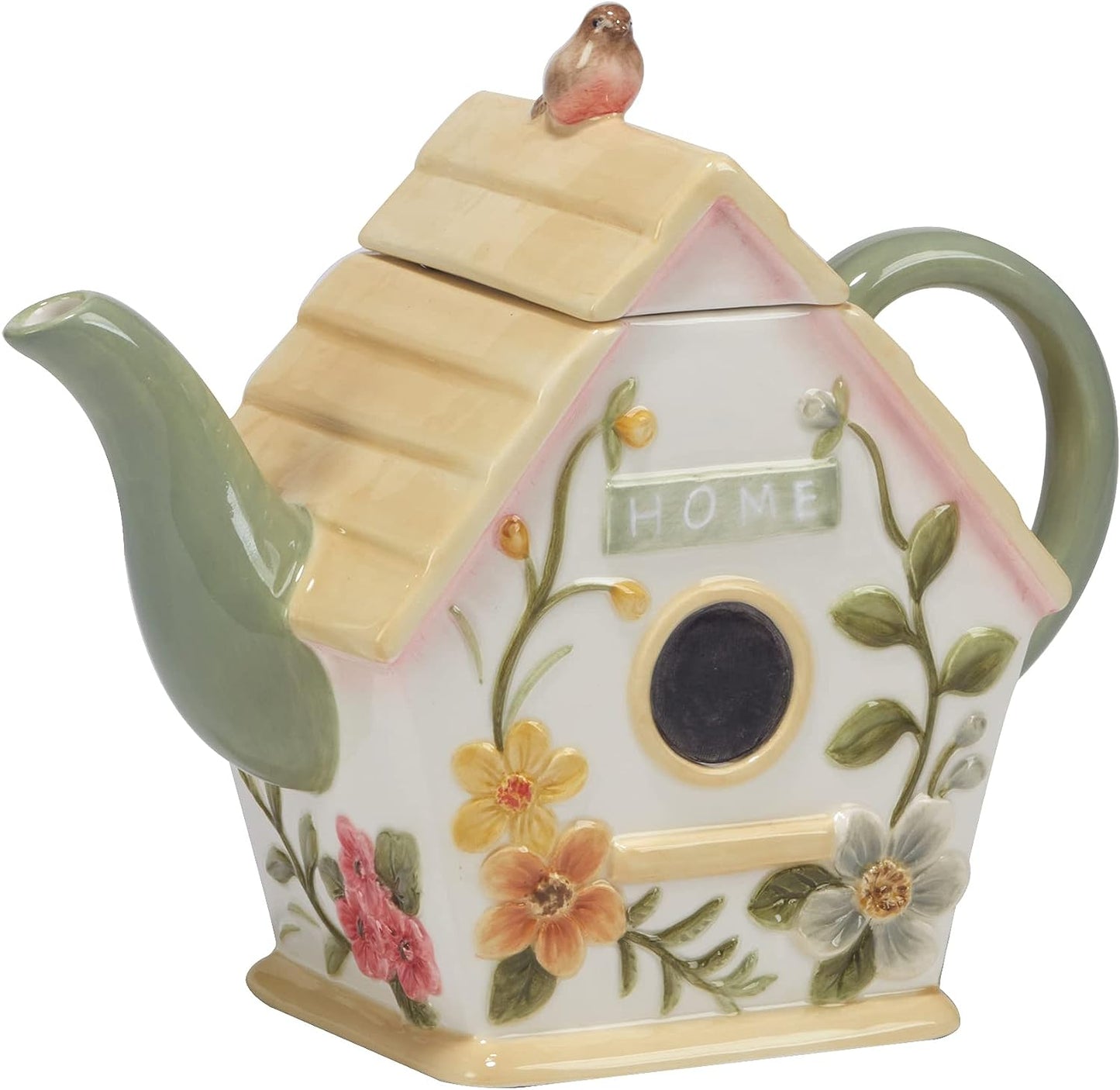 Certified International Birdhouse 32 oz. 3-D Teapot