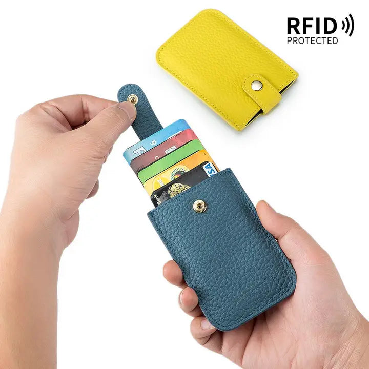 Ultra-Thin Layered Drawstring Leather Card Holder
