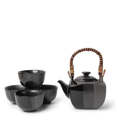 Tea Set - Black Grey Ombre Square
