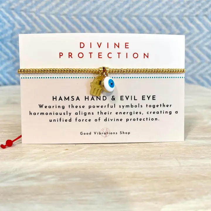 Divine Protection Bracelet⎮Hamsa Hand & Evil Eye