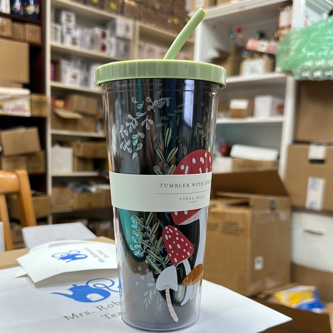Tumbler with Straw, Mushroom