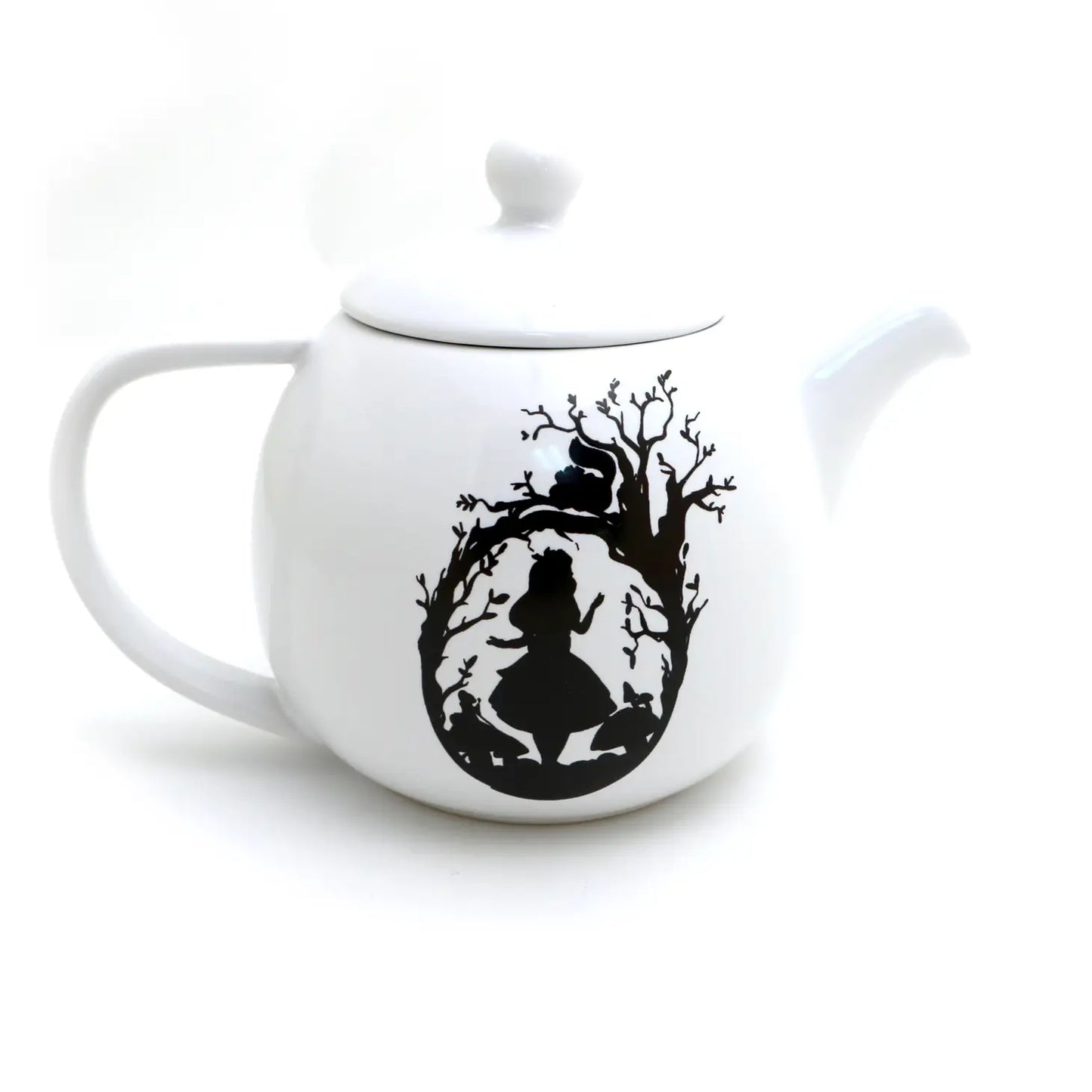 Alice in Wonderland round teapot, porcelain