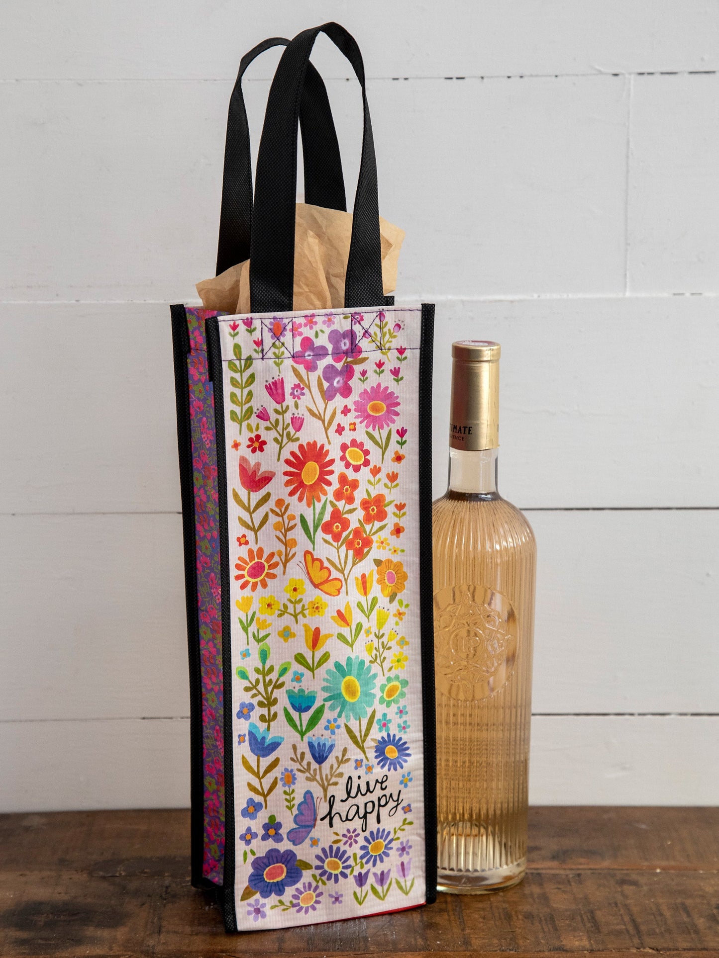 Wine Tote Happy Bag - Live Happy