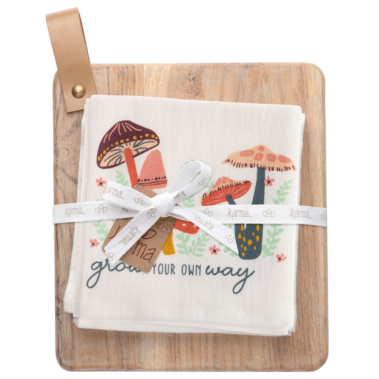 FLORA TEA TOWEL W/ CUTTING BOARD MUSHROOM
