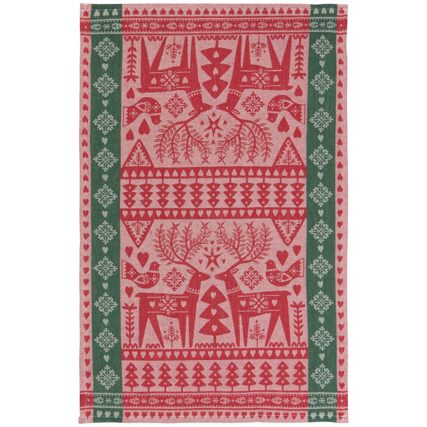 Folk Forest Christmas Jacquard Dishtowel