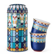 Tin Box with 2 tea cups