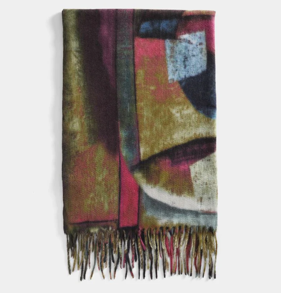 Zorah Oblong Scarf - Sage/Pink/Purple