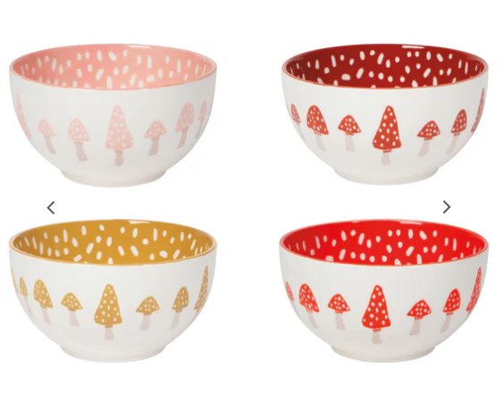 Toadstool Everyday Bowls (Set of 4)