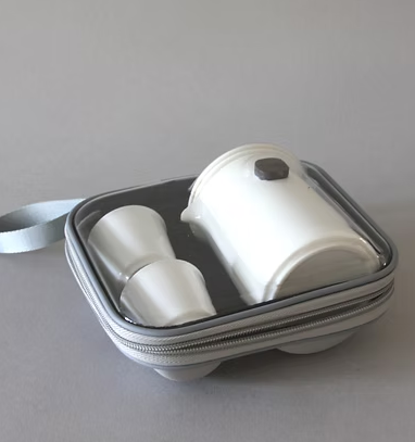 4 Cups Travel Set, White