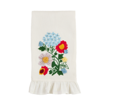 Flower Waffle Weave Towel