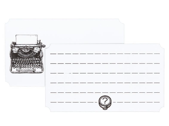 Typewritter Mini Note Cards - 50 pieces
