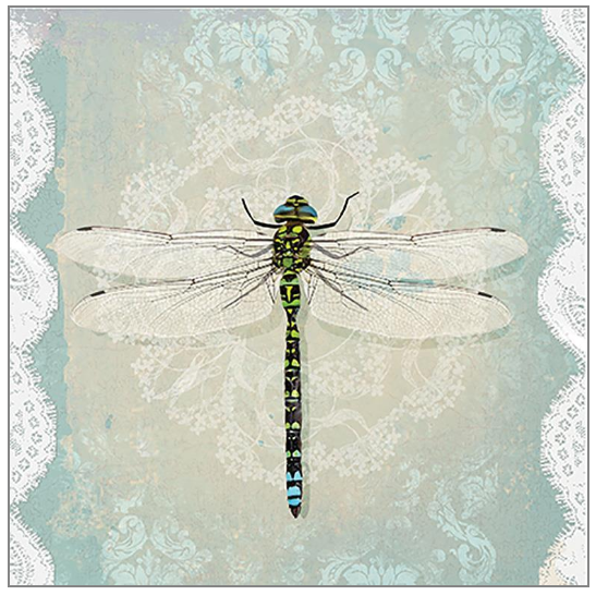 Luncheon Lace Dragonfly Napkins - Pack of 20