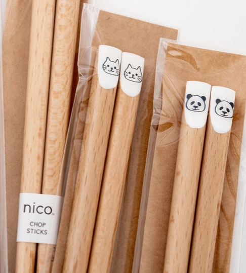 Wooden Chopsticks with Cute Animal Designs