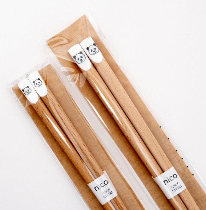 Wooden Chopsticks with Cute Animal Designs