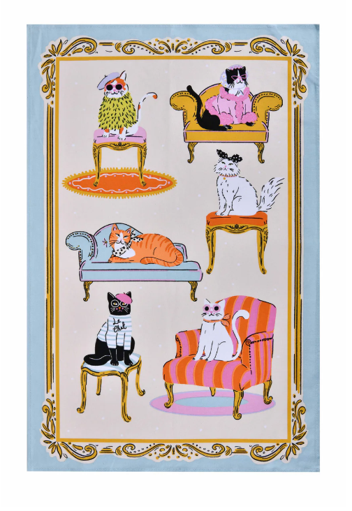 Cool Cats Cotton Tea Towel
