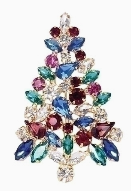 2.5"H ROUND CRYSTAL TREE PIN CARDED