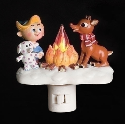 4.25"H Rudolph Hermey Flickering Night Light
