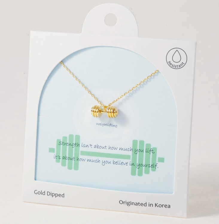 Lift & Believe Dumbbell Necklace
