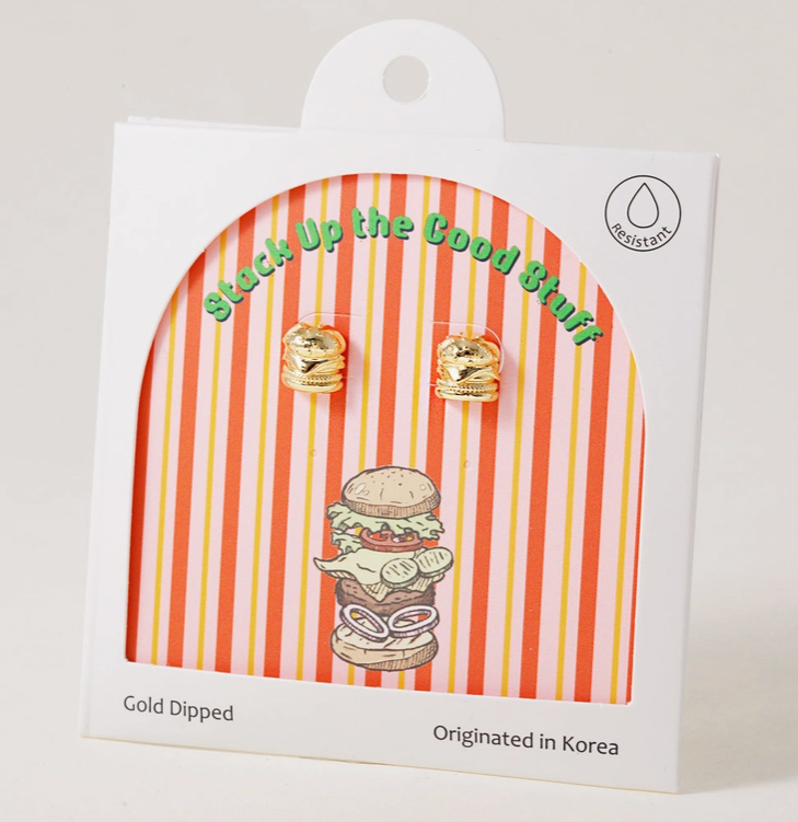 Burger Stacks and Sass Earrings