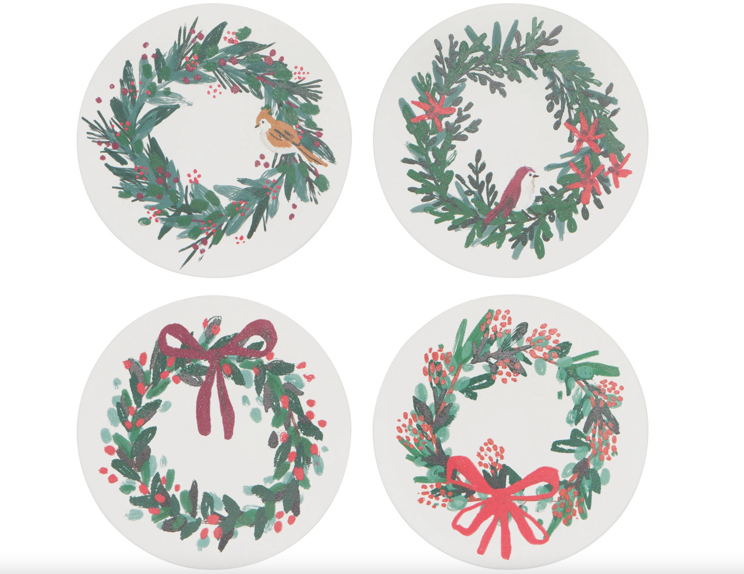 Soak Up Coaster - 4 Different Styles - Wreaths