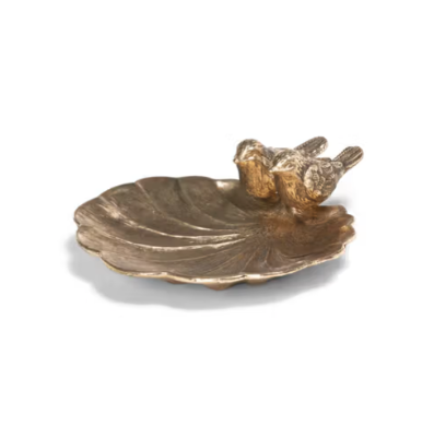 Gilded Perch Pewter Jewelry Dish