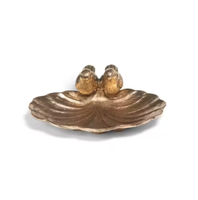Gilded Perch Pewter Jewelry Dish