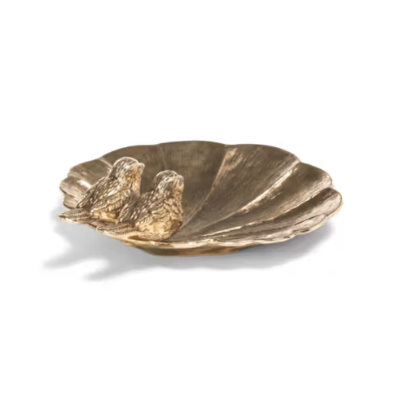 Gilded Perch Pewter Jewelry Dish