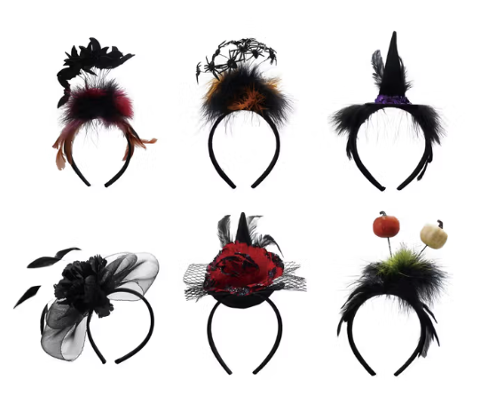 Plastic & Feather Halloween Headband