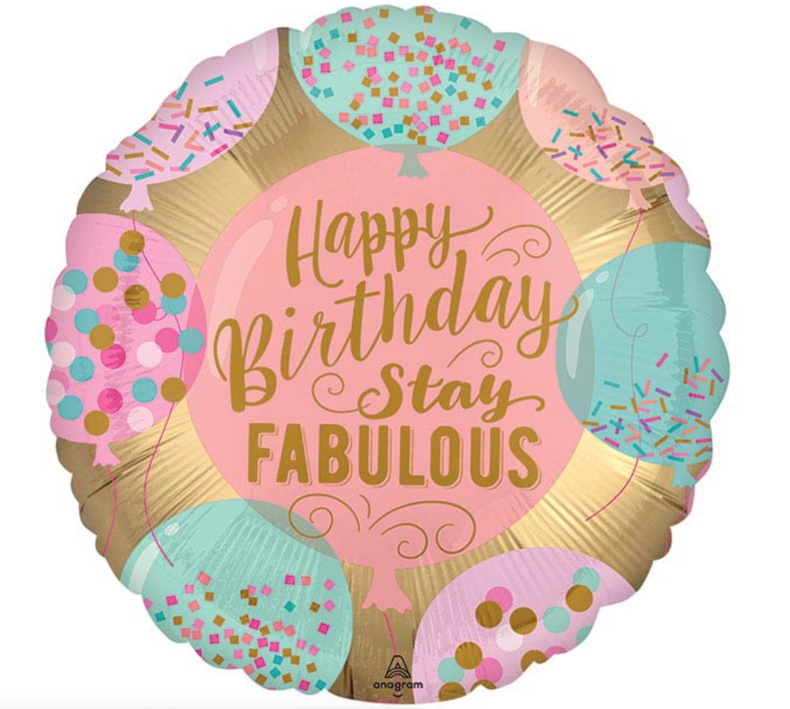 18"PKG BIRTHDAY STAY FABULOUS BALLOON