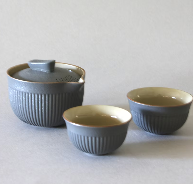 2 Cups Infuser Line Patterns, Gray