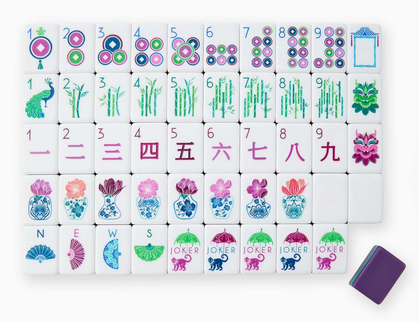 Mahjong Amethyst Set with Gemma Tiles