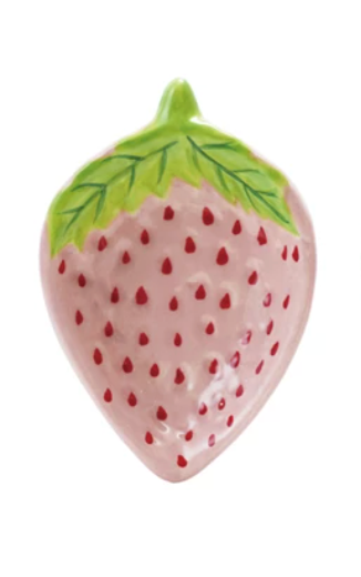 Hand-Painted Ceramic Strawberry Shaped Dish