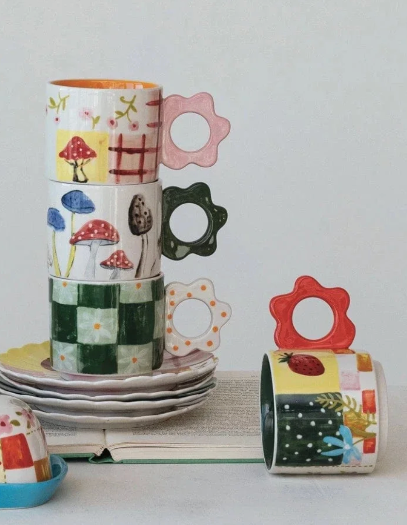 Mug with Flower Shaped Handle