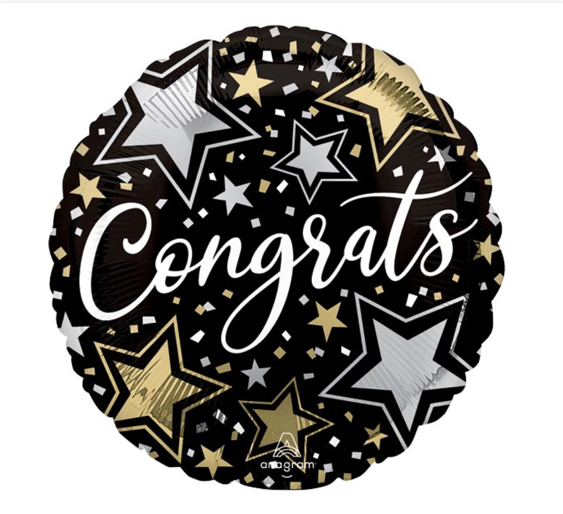 17"PKG CONGRATS STARS BALLOON