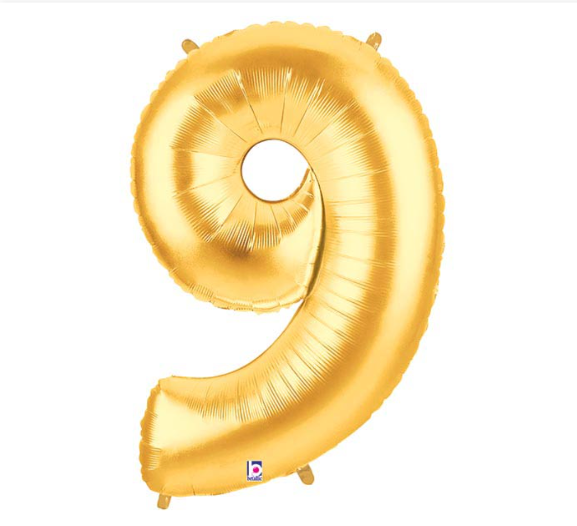 34" GOLD MEGALOON NUMBER BALLOON