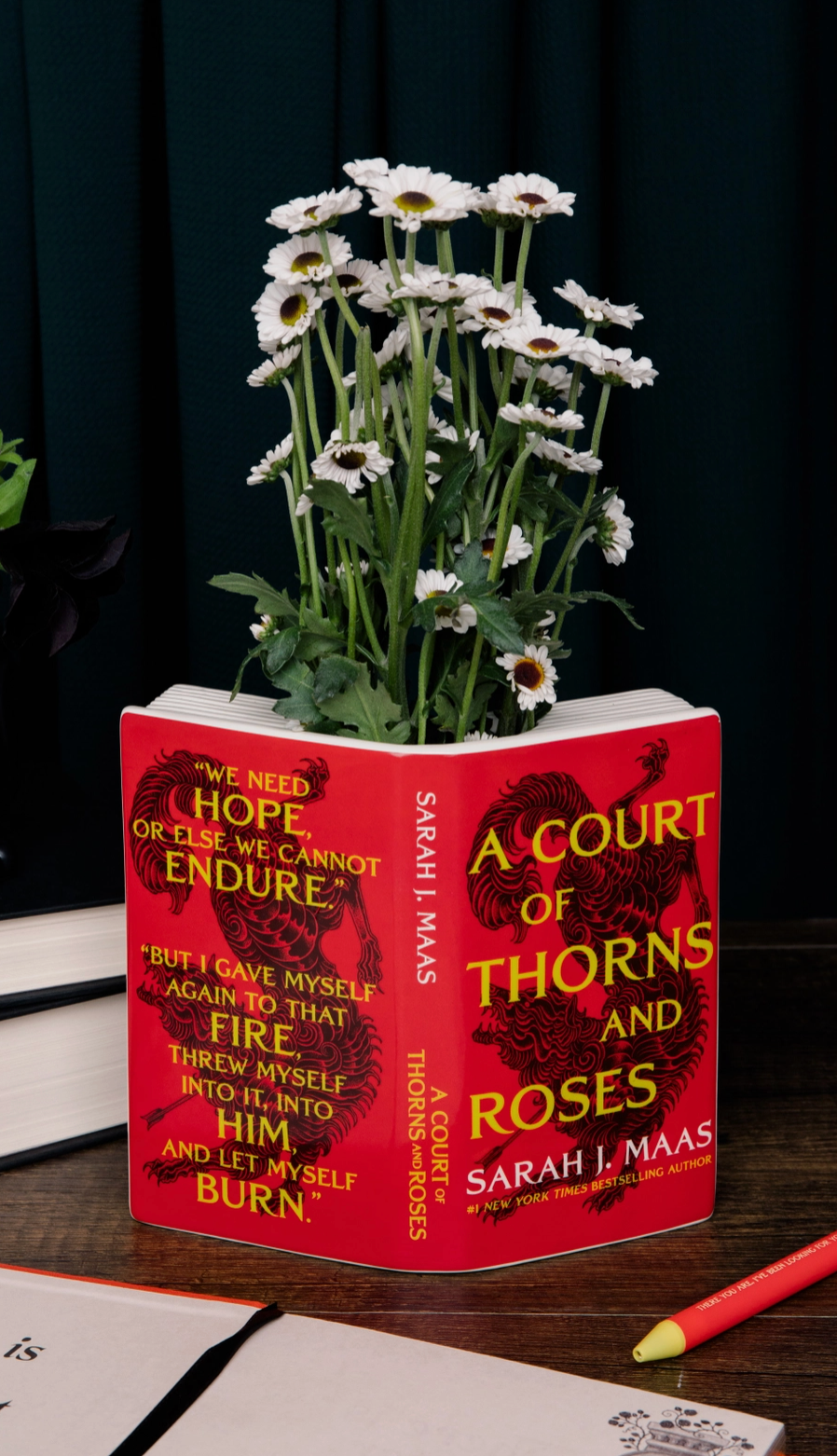 Open Book Vase, A Court of Thorns and Roses