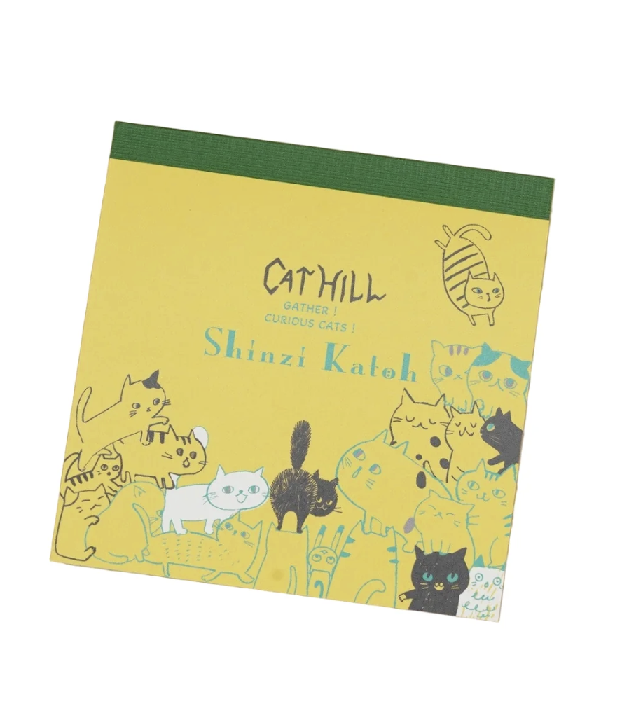 Kinose Shinzi Katoh Square Memo Pad- Cat Hill