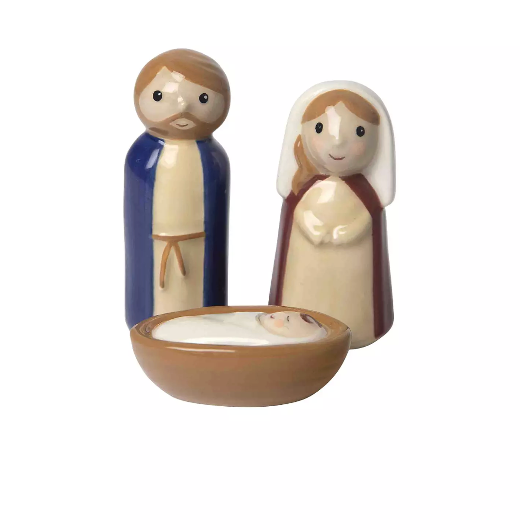 Ceramic Nativity Crib Decoration