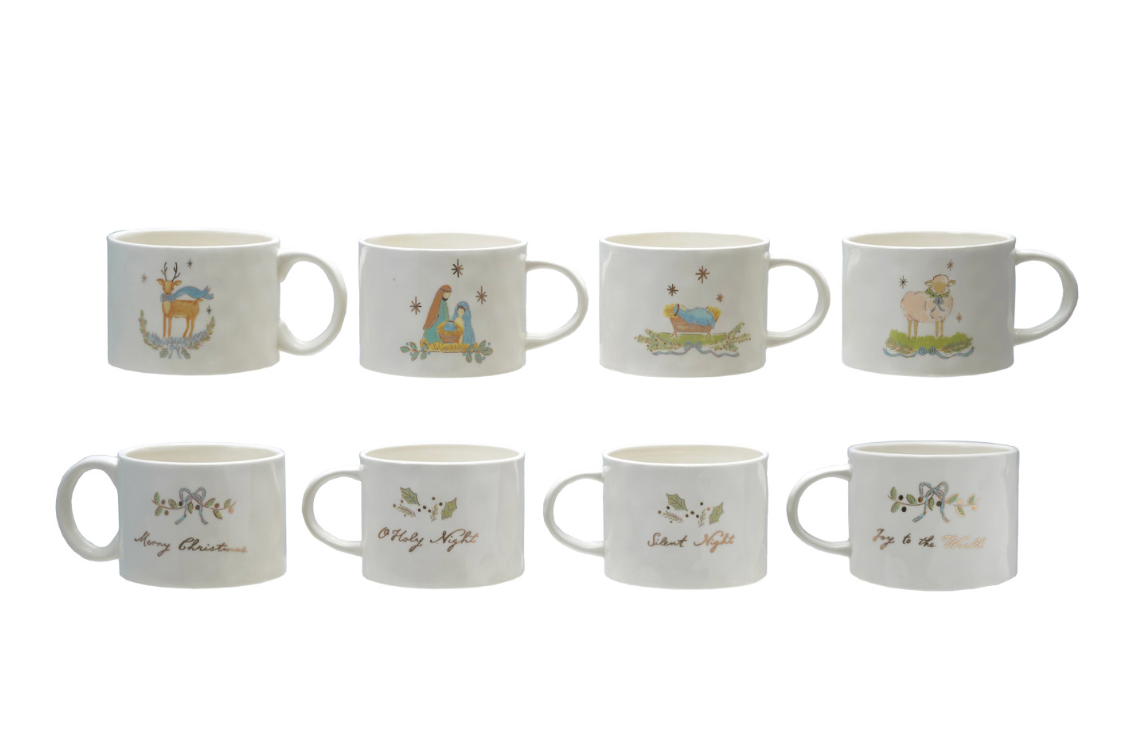 14 oz. Stoneware Mug with Gold Electroplating