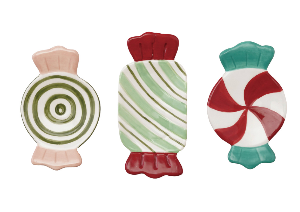 Hand-Painted Ceramic Candy Shaped Dish